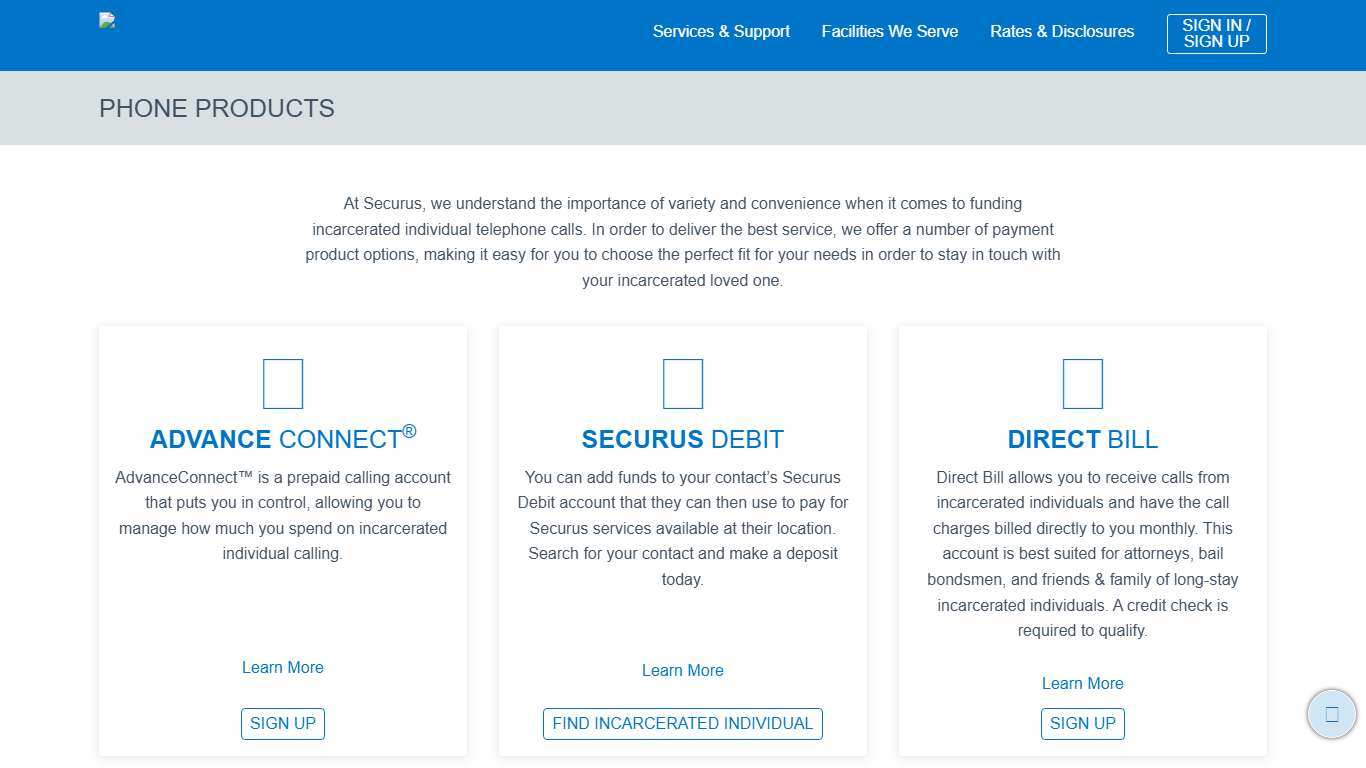 Phone Products - Securus Technologies